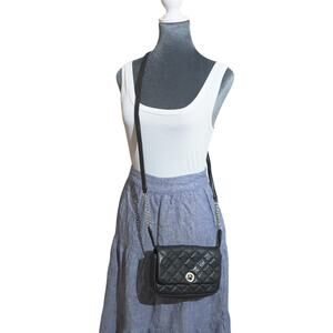 Kate Spade Mini Natalia Quilted Leather Crossbody Bag Black Gold Hardware WLRU63